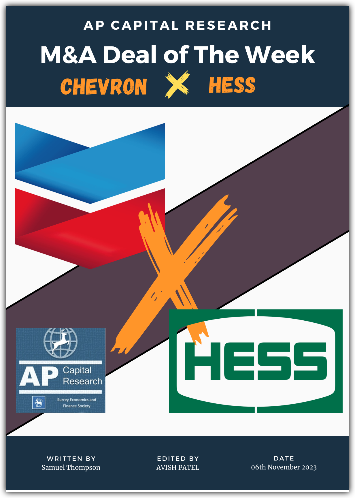 M&A Deal of the Week - Cheveron X Hess Oil